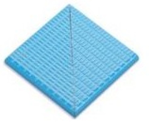 51221 Угловые элементы противоскользящей плитки с буртиком с сетчатой поверхностью глазурованные. наружные (св.голубые) 