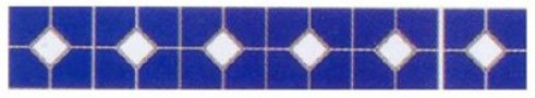 Бордюры из фарфоровой мозаики, Ромб Арт. 80154