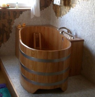 Деревянная ванна из (камбалы или лиственницы) 151 x 73