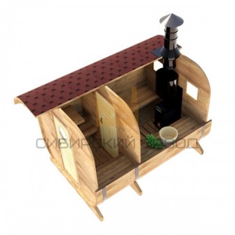 Баня-бочка квадратная, 4 метра Общая длина 4000 мм Диаметр 2100 мм