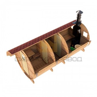 Баня-бочка круглая, 5,5 метра Общая длина 5500 мм Диаметр 2100 мм