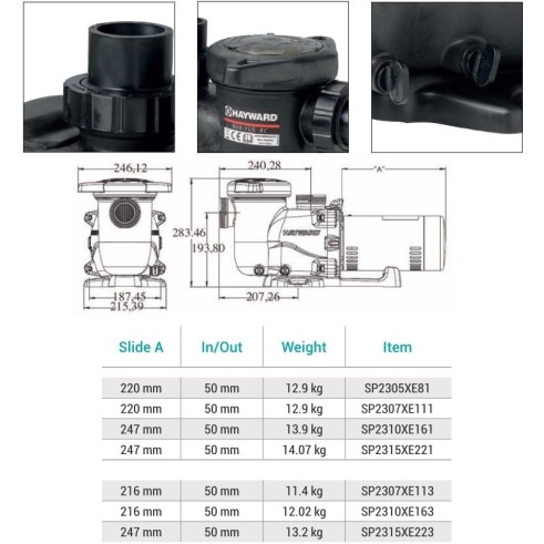 Насос с префильтром Hayward Max Flo XL SP2307XE113 (380 В, 12.8 м3/ч, 0.75 HP)